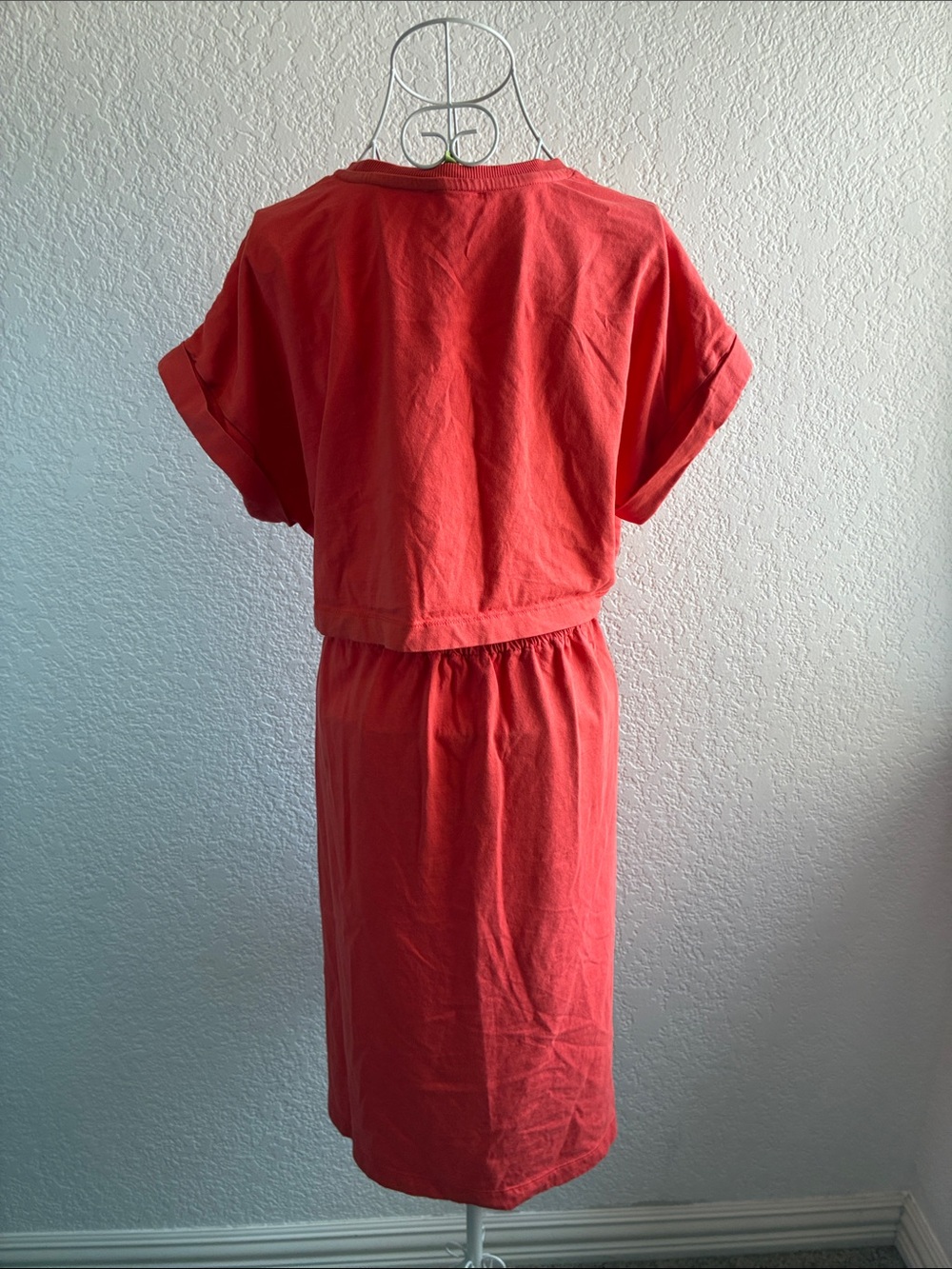 Celandine x Agathe Marty Twist T-Shirt Midi Dress Orange Cut-Out Anthropologie S - Picture 7 of 10